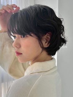 Unique Trending hairstyle ideas|hairstyles for curly hair For Women Korean Short Wavy Hairstyle, Wave Hair Short Haircut, Korean Hairstyle Short Curly, Womens Short Wavy Hairstyles, Short Permed Hair Asian, Short Waves Hair, Korean Haircut Women Short, Korean Pixie Haircut For Women, Side Part Short Haircut