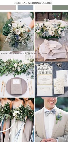 a collage of photos showing different wedding colors