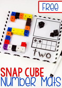 a printable snap cube number mats for kids