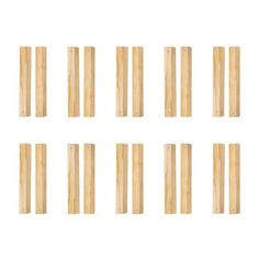 six pieces of wooden planks lined up against each other