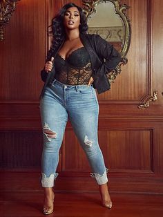 Black Lace Bodysuit Outfit Plus Size, 30th Birthday Ideas For Women Outfits Plus Size, Plus Size Vegas Outfits Fall, 21 Birthday Outfit Plus Size, Lizzo Inspired Outfits, Plus Size Outfit For Concert, Nice Dinner Outfits Plus Size, Plus Size Going Out Outfits Night Casual, Curvy Concert Outfit Summer