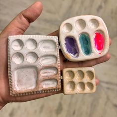 Buy Pack of 3 Miniature Ceramic Palette , Paint Palette Set Art Palette Watercolor Palette-stoneware Gouache Palette Christmas Gift Online in India - Etsy