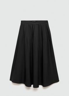 Pleated midi skirt - Woman | MANGO USA Fw 2024, Skirt Women, Pleated Midi Skirt, Cotton Skirt, Women Skirts Midi, Skirt Length, Fall Fashion, Midi Skirt, Womens Skirt