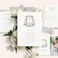 Floral Crest Watercolor Monogram Wedding Program  Zazzle Blue And White Floral Wedding, Crest Wedding Invitations, White Floral Wedding, Watercolor Monogram, Monogram Wedding Invitations, Wedding Anniversary Invitations, Anniversary Invitations, Floral Monogram, Wedding Invitation Wording