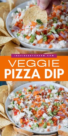 Want more simple summer dips? Put this unique dip recipe on your summer appetizers for party! Mixed with cream cheese and ranch, this cold veggie pizza dip is sure to be a crowd-pleaser. Pin this for later! Veggie Pizza Dip, Pizza Dip, Delicious Dips Recipes, Mini Pizzas, Veggie Pizza, Dip Recipes Easy, Yummy Dips, Party Food Appetizers, Game Day Food