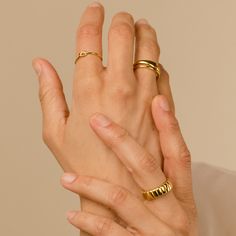 D U O ∙ F O R M ∙ R I N G S * Material: High Quality Solid 925 Sterling Silver * Finish: 18K Gold * Featuring Set of 2 Curve Rings. Perfect for your Stacking. W H Y ∙ Y O U ' L L ∙ L O V E ∙ I T * It's dainty and can be worn every day * A special piece you'll treasure * High quality materials and attention to detail H O W ∙ T O ∙ O R D E R * Simply select your RING SIZE in the drop down menu and then finalize your order. O T H E R ∙ I N F O R M A T I O N * All items are nicely packaged ready to Initial Tag Necklace, Sideways Initial Necklace, Curve Ring, Dainty Initial Necklace, Diamond Huggies, Gold Rings Simple, Friendship Rings, Art Deco Diamond Rings, Stacking Ring Set