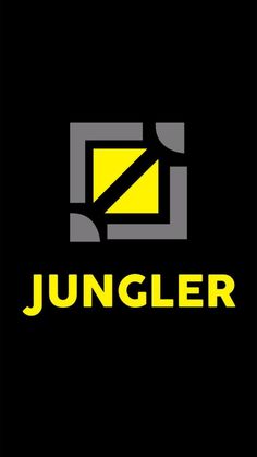 the logo for jungler is shown in yellow and grey on a black background,