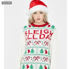 This Sweater Is Sold Out Online. American Stitch Sleigh All Day Christmas Sweater Cuz You’re The Candy Cane Queen! Keep It Sweet In This Sweater That Has Ribbed Knit Trim And Slayin’ Holiday Graphics. I Only Wore This Sweater Once And Is As Good As Brand New. White Festive Holiday Sweater, White Holiday Festive Sweater, Casual White Festive Sweater, White Casual Sweater For Festive Occasions, Casual White Sweater For Festive Occasions, Sleigh All Day, Holiday Graphics, Xmas Sweater, Dolls Kill