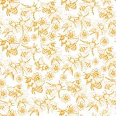 an orange and white flower pattern on a white background