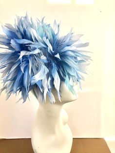 Derby Party- Royal blue Headpiece- Feather 20s Headdress- Fascinator- Wedding- Headband- Bridal Party Hello, I usually have these made to I can ship in a day or two. This mixed blue feather fascinator is made with 11 inch wide feathers and is about 5 inches high. It has next two colors in it so it'll match more outfits. And with a touch of light turquoise. They are placed on a 1/8 matching satin covered band that fits any adult head size (8 to 80 years old) and is very comfortable. Feathers avai Blue Feather Fascinator For Summer, Blue Feathered Fascinator For Summer, Blue Feather Trim Mini Hat For Kentucky Derby, Blue Feathered Costume Hats And Headpieces For Spring, Blue Feathered Summer Fascinator, Blue Mini Hat With Feather Trim For Kentucky Derby, Spring Costume Hats And Headpieces With Blue Feathers, Spring Blue Feathered Costume Hat, Blue Feathered Mini Hat For Summer