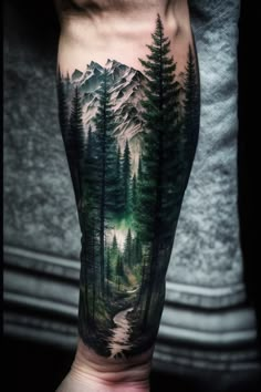 Order an individual tattoo sketch right now and get a 10discountRead more heres://t.me/tatto_lab Woods Theme Tattoo, Forest Calf Tattoo, Tree And Mountain Tattoo Sleeve, Forest Leg Tattoo Men, Neo Traditional Forest Tattoo, Colored Forest Tattoo, Electric Forest Tattoo, Pnw Tattoo Sleeve, Dark Nature Tattoo Sleeve