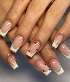 Valentine Nails, Girly Acrylic Nails, French Tip Acrylic Nails, Classy Acrylic Nails, Short Square Acrylic Nails, Acrylic Nails Coffin Short, Short Acrylic Nails Designs, Pink Acrylic Nails, Square Acrylic Nails