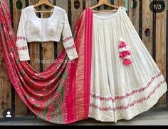 White Chinon Lehenga For Navratri, Traditional Skirt For Wedding And Navratri, White Ceremonial Lehenga For Navratri, Traditional Chinon Lehenga For Navratri, Navratri Semi-stitched Traditional Long Skirt, Long Skirt Top Designs, Latest Traditional Dresses, Indian Outfits Lehenga