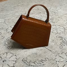 Excellent Condition, Leather Bag, Never Used But The Tag Is Removed Brown Evening Box Bag, Orange Top Handle Shoulder Bag With Dust Bag, Formal Orange Top Handle Shoulder Bag, Orange Top Handle Bag With Handle Drop, Chic Orange Formal Satchel, Chic Orange Top Handle Satchel, Chic Orange Satchel For Evening, Chic Orange Evening Satchel, Elegant Orange Satchel