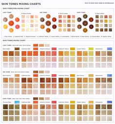 the color chart for skin tones mixing chart with different shades and colors to choose from