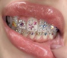 Tooth gems Teeth Aesthetic, Trippy Tattoo, Pinky Promise