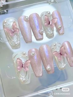 White Princess Nails, Japanese Jelly Nails, Nail Bling, Art Deco Nails