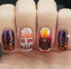 These Thanksgiving nail design ideas go well beyond brown, green, orange, and turkey designs. Get inspired to give yourself a holiday manicure with these nail art ideas! #nailart #naildesigns #thanksgivingnails #holidaynails Holiday Nails Thanksgiving, Thanksgiving Nail Ideas, Turkey Nails, Fall Thanksgiving Nails, Food Nails, Thanksgiving Nail Designs, Thanksgiving Nail Art, Thanksgiving Nail