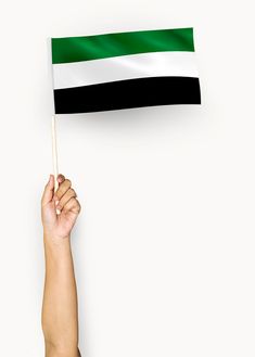 a hand holding the flag of the united states on a toothpick in front of a white background