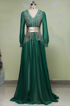 Festive Green Evening Dress For Banquet, Elegant Floor-length Kaftan For Banquet, Elegant Floor-length Kaftan For Banquets, Festive Floor-length Kaftan For Banquets, Traditional Festive Evening Dress For Banquet, Formal Fitted Floor-length Kaftan, Fitted Floor-length Kaftan For Formal Occasions, Fitted Green Kaftan For Party, Fitted Bollywood Kaftan For Party