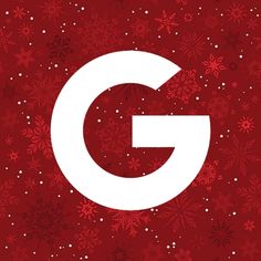 the letter g is surrounded by snowflakes