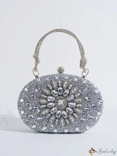 BirdinBag - Chic Rhinestone Box Bag: Ideal Bridal Purse for Weddings, Proms & Parties Elegant Crystal Bag For Prom, Elegant Crystal Bags For Prom, Glamorous Wedding Bag With Bling, Silver Rhinestone Bag As Gift, Silver Crystal Bag For Gift, Silver Rhinestone Bag For Gift, Silver Crystal Bags As Gifts, Silver Crystal Bags For Gifts, Formal Sparkling Crystal Bag