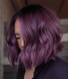 Burgundy Bob with Lilac Money Piece Purple Hair For Blondes, Ombre Hair 2023, Lavender Money Piece Hair, Purple Money Piece Hair, Purple Natural Hair, Purple Hair Streaks, Purple Blonde Hair, Bright Purple Hair, Burgundy Bob