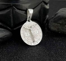 Saint Benedict Crucifix, St Benedict Solid Medal Necklace, Sterling Silver Saint Benedict Necklace, Silver, Medal With Jesus Necklace Commemorative Silver Charm Jewelry, Commemorative Silver Jewelry With Charms, Silver Commemoration Jewelry With Charms, Silver Charms Jewelry For Commemoration, Silver Jewelry With Charms For Commemoration, Silver Cross Pendant Jewelry For Commemoration, Commemorative 925 Silver Round Pendant Jewelry, Commemoration Jewelry With Stamped 925 Round Pendant, Sterling Silver Round Pendant For Anniversary