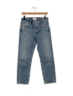 AGOLDE Straight Leg JeansBluePrintedLight Wash with Mid-Rise5 PocketsDistressed AccentsButton ClosureFit:Jeans by AGOLDE typically fit small, consider taking a size up. Agolde Snapshot, Straight Leg Jeans, Leg Jeans, Mid Rise, Straight Leg, Take That, Clothes For Women, Clothes