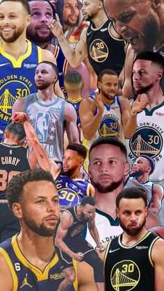 the golden state warriors and their players are depicted in this collage