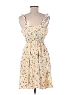 Romwe Casual Dress Size: 6 Ivory Dresses - used. No Fabric Content, Square, Floral, Short, Sleeveless | Romwe Casual Dress: Ivory Floral Dresses - Used - Size 6 Ivory Dresses, Floral Short, Floral Dresses, Casual Dresses For Women, Casual Dress, Casual Dresses, Women Handbags, Size 6, Womens Dresses