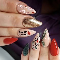 41408178684038 Diy Christmas Nail Designs, Skull Love, Christmas Nails Diy, Scary Skull, October Nails, Christmas Nail Art Designs, Fake Nail