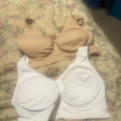 2 New Sports Bras Never Worn Too Big For Me Spandex See Tag Fir Care White Stretch Nursing Bra With Medium Bust Support, White Fitted Full Coverage Sports Bra, White Stretch Sports Bra With Soft Touch, Supportive Stretch White Bra, Supportive Fitted White Bra, Shaping Seamless White Bra, White Stretch Nursing Bra With Built-in Bra, White Supportive Nursing Bra With Built-in Bra, White Fitted Bra With Light Support