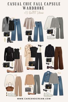 Essentials Outfits For Women, Old Money Basics Clothes Winter, Classy Outfits Capsule, Old Money Outfit Capsule, Quiet Luxury Autumn Outfits, Fall 2024 Outfit Aesthetic, Casual Quiet Luxury Outfits, Between Summer And Fall Outfits, Simple Elegance Style