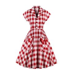 Color: red plaid | Size: S Plaid Dress Vintage, Pin Up Vintage, Red Plaid Dress, Retro Fashion Women, Defined Waist, Checkered Dress, England Style, Pin Up Dresses, Formal Dresses Short