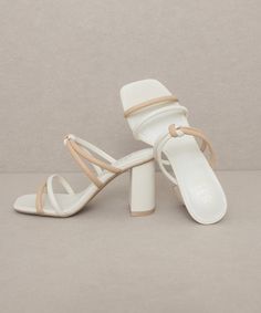 Sawyer - Two Strap Summer Heel - Shoes - KKE Originals - MOD&SOUL Summer Sandals Heels, Square Toe Sandals, Summer Heels, Open Toed Heels, Gorgeous Shoes, Fashion Fits, Strappy Heels, Garden Party, Mule