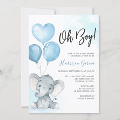 For more advanced customization of this design, simply select the "Customize It" button above! Elephant Baby Shower Invitations Boy, Elephant Baby Boy, Elephant Watercolor, Elephant Baby Shower Boy, Silver Invitation, Elephant Baby Shower Invitations, Watercolor Baby Shower, Blue Balloon, Baby Shower Invitaciones