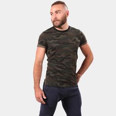 Camouflage Blue White Print Short Sleeve Tee For Men – Blade + Blue