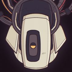 an animated image of a robot with its headphones on