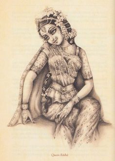 a drawing of a woman sitting on the ground