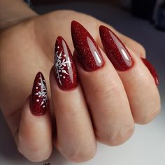 20+November Nails Designs With Winter Nail Ideas December Nails 2023 | Winter Nails December Nails, Red Christmas Nails, Christmas Gel Nails, Almond Nails Designs, Festival Nails, New Year's Nails, Xmas Nails, Christmas Nail, Chic Nails