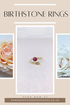 Shop our gorgeous range of birthstone and gemstone rings including this genuine ruby adjustable birthstone ring. Choose between sterling silver, 24k gold plated or 24k Rose gold plated wrap band. See the full collection on our website. Dainty Women