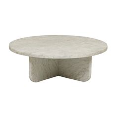 a white marble coffee table on a white background