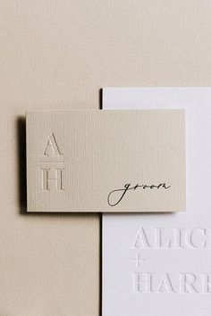 some type of business card with the word aaron on it