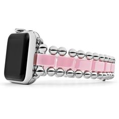 Created exclusively for your Apple Watch®, this watch bracelet is crafted from pink ceramic and stainless steel links. Luxury Pink Watch Bands, Pink Luxury Bracelet Strap Watch Bands, Luxury Pink Watch Band With Bracelet Strap, Elegant Pink Bracelet Strap Apple Watch Band, Luxury Pink Adjustable Watch Bands, Luxury Adjustable Pink Watch Band, Modern Pink Bracelet Strap Watch Bands, Modern Pink Watch Bands With Bracelet Strap, Elegant Pink Watch Accessories With Bracelet Strap