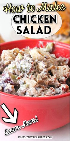 This easy chicken salad recipe from Pint-sized Treasures is a big favorite for any day of the week! This delicious recipe is perfect for the entire family. This recipe has the best blend of mayo, chicken, and some great extras, like grapes and walnuts, giving you the perfect taste of sweetness and crunch!