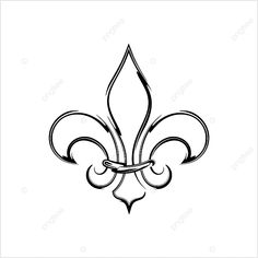 a black and white drawing of a fleur de lis