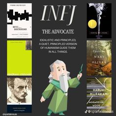 an image of the book cover for infj, with text and illustrations on it