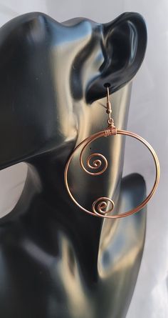 Copper Wire Wrapped Earrings Long Metal Earrings Copper - Etsy Nichrome Wire, Wrapped Hoop Earrings, Wire Wrapped Stone Jewelry, Wire Wrap Jewelry Designs, Diy Jewelry Earrings, Copper Jewelry Handmade, Copper Wire Jewelry, Aluminum Jewelry, Wire Jewelry Designs