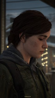 the last of us character looking down at something